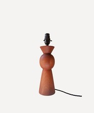 Turned Sapele Dark Wood Table Lamp, Bedside Lamp. Modern, Small Business 