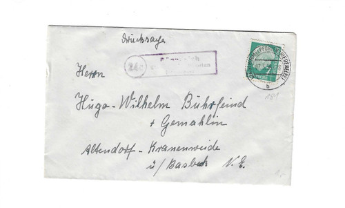 Germany 1956 cover - sent, from