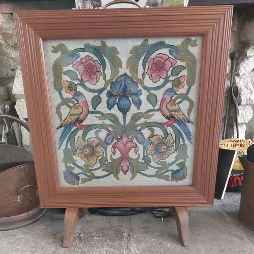 Vintage wooden fire screen - wooden,