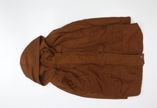 Alexon Women Brown L Parka Coat Hooded Belted Long Jacket