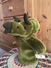 John Lewis Triceratops Green Dinosaur Hand Puppet Plush Soft Toy 10"