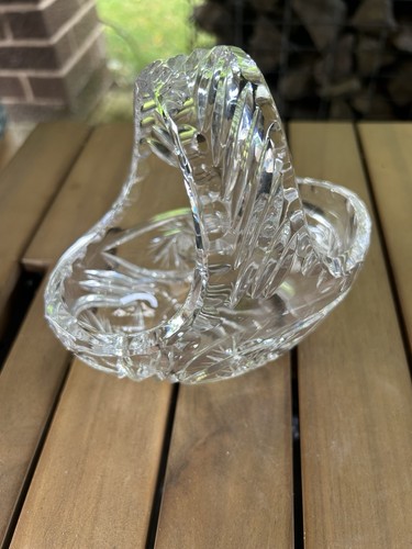 Vintage lead crystal basket - vintage,