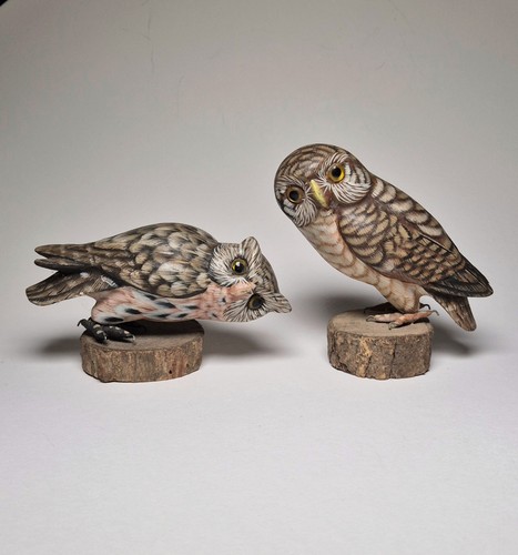 Vintage wooden owl - owl, hand
