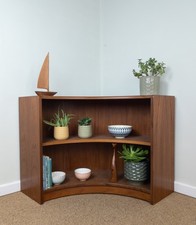 Vintage Mid Century G-Plan Curved Corner Shelves TV Stand Bookcase