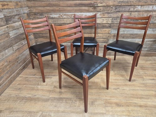 Teak dining chairs set - dining, mid