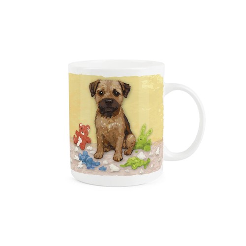 Border terrier bone china mug - border,