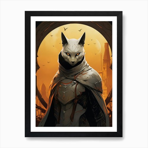 Gray fox warrior moon - gray,