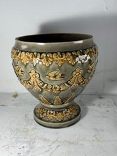 Antique Doulton Lambeth Stoneware Green Urn