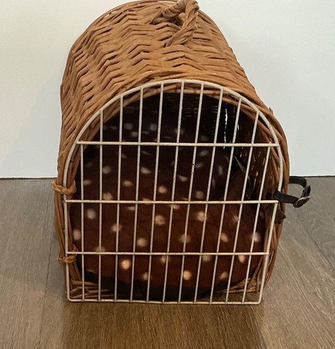 Vintage wicker cat travel - vintage,