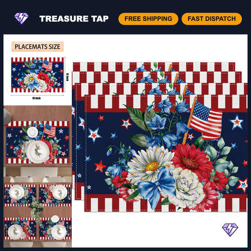 Patriotic placemats set - patriotic,