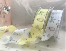 Berisfords BABY MOTIFS Icons dummy bottle bow - White or Lemon Ribbon - 25mm