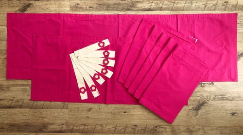 Bright pink curtains with - bright,