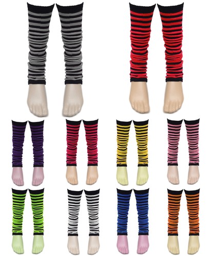 Neon leg warmers stripes - 80's,