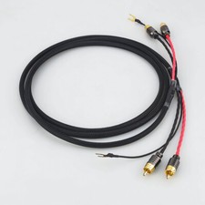 OCC Signal Interconnect RCA Tonearm Cable with Ground Wire for Turntable Amp