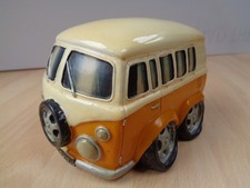 VW ~ VOLKSWAGEN Hippie Bus Money Box ~ Ornamental Retro Decor ~ 11 cm Long