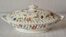 Minton   Fine Bone China TAPESTRY Fluted floral  Lidded Tureen 34 cm long