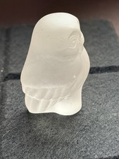 VINTAGE FROSTED GLASS OWL 1988