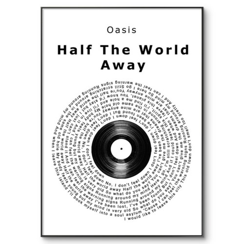 Oasis music poster - oasis, half