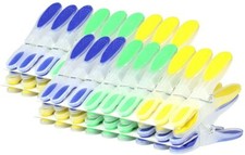 STRONG PLASTIC CLOTHES PEGS CLIPS PINE WASHING LINE AIRER DRY LINE HOME GARDENS