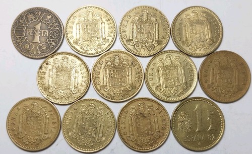 Spain peseta coin lot x12 - spain,