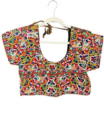 Women's Choli Blouse Indian Traditional Multicolor Kutch Embroidery Mirror Work