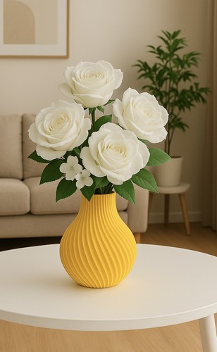 Printed matte yellow - 3d, spiral