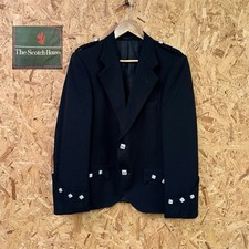 The Scotch House Argyll Kilt Jacket Mens 40L Highland Dress Prince Charlie Black