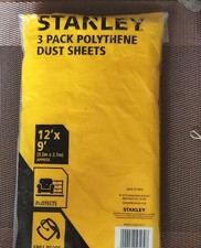 Stanley Polythene Dust Sheet  Pack Of 3  12' X 9' (3.7 x 2.7m) 