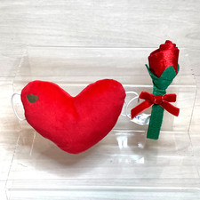 Build a Bear Handheld Accessories Soft Heart & Red Rose, RETIRED VALENTINES