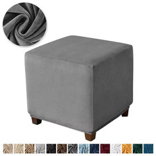 Velvet Square Ottoman Cover