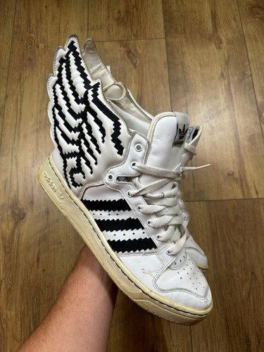 Adidas white black leather - white/black,