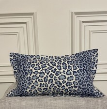 Colefax And Fowler Panthera Blue Linen Feather Cushion End Stripe