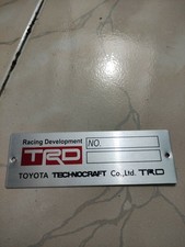 Toyota Data ID Plate tag TRD