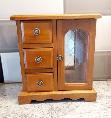 Vintage oak jewellery - jewellery, box