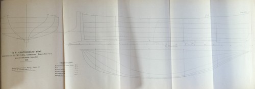 Antique print yacht plan 18ft - antique,