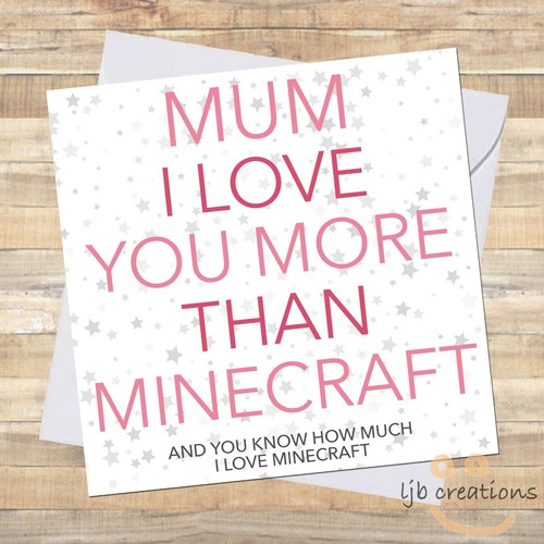 Minecraft mothers day card - minecraft,