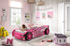 Girls Pink Racing Car Bed -