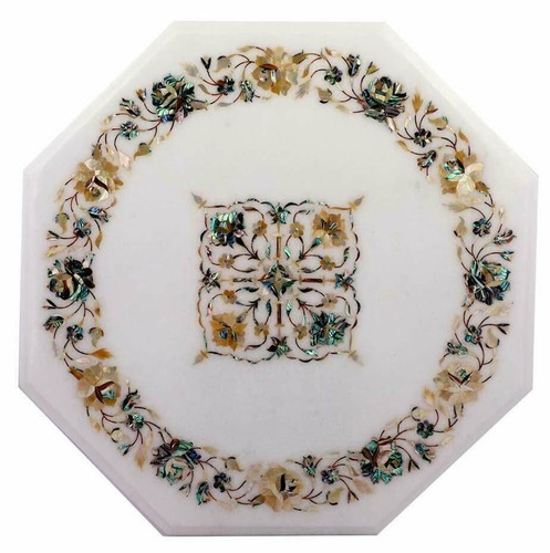 Marble coffee side table - side,