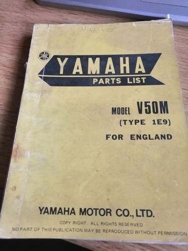 Yamaha v50m parts catalogue - yamaha,