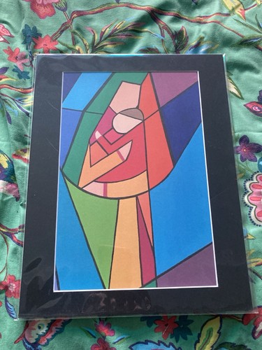 Cubist abstract mounted print - cubist,