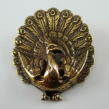 Vintage Brass Stamping Peacock