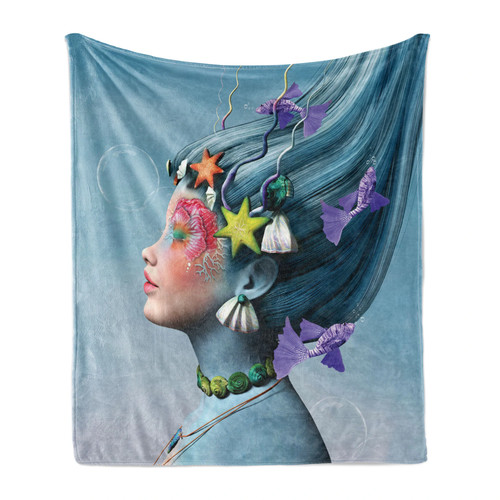 Mermaid soft flannel fleece - soft,