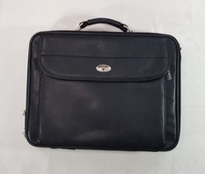 ANTLER BLACK LEATHER BRIEFCASE SHOULDER MESSENGER LAPTOP BAG DETACHABLE STRAP