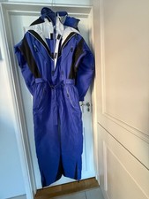 NoWhere  Vintage Retro Men's Ski Suit in Blue, Black and White. Medium Size