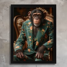 Chimp In A Suit Art Print