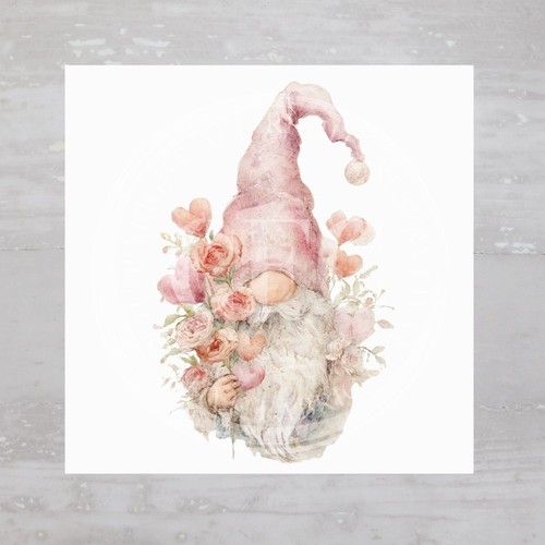 Watercolor valentine gnome - valentine,