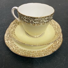 Royal Adderley Bone China 'Lawley' Trio Gilt Glaze Cup Saucer Tea Plate