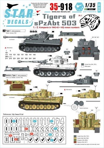Star decals 918 tigers - decals, of