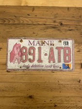 Vintage Maine Early Detection Saves Lives US Car License Plate 891-ATB