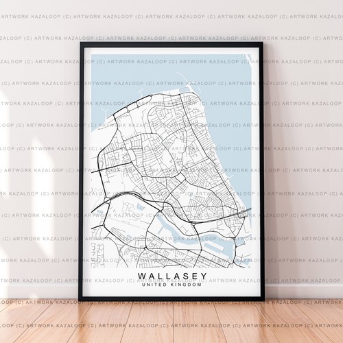 Wallasey unframed map poster - wallasey,
